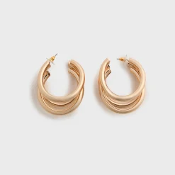 Aria Triple Hoop Fan-Form Earrings