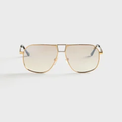 Bellagio Two-Tone Yellow & White Gold Sunglasses
