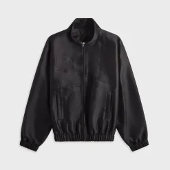 Black Deconstructed Zip Bomber Blouson