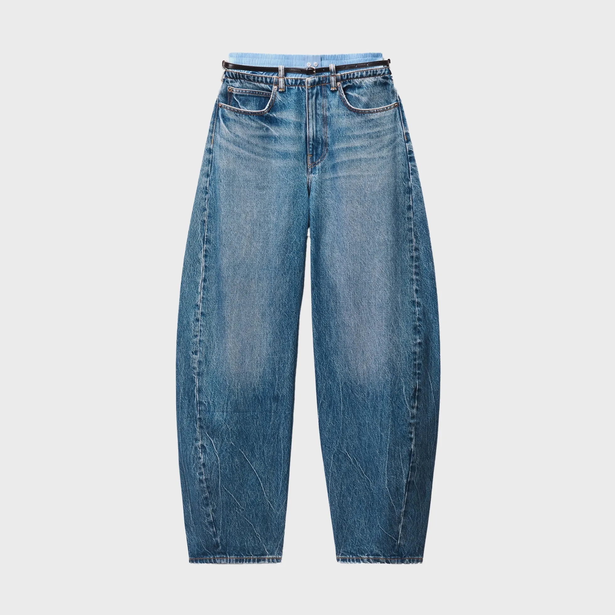 Blowup Jean With Leather Belt And Boxer