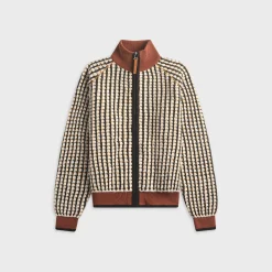 Bouclé Zip-Up Sweater