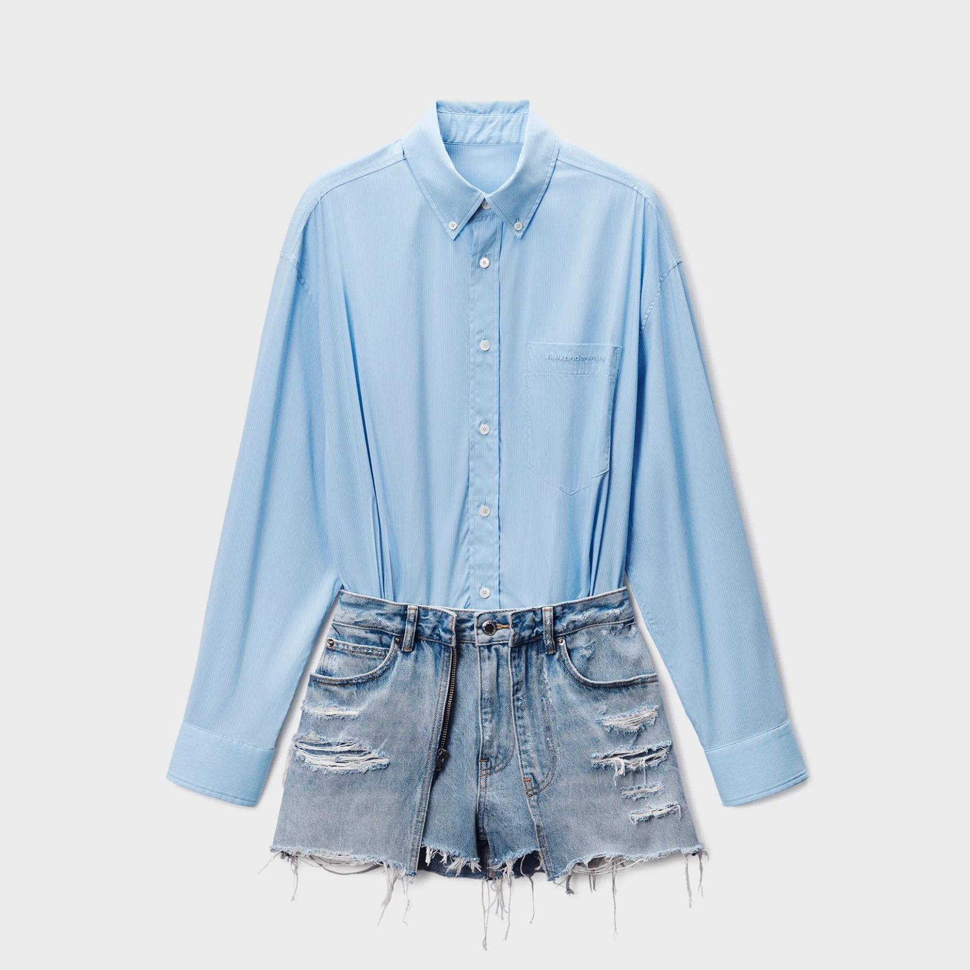 Button Down Skort Romper