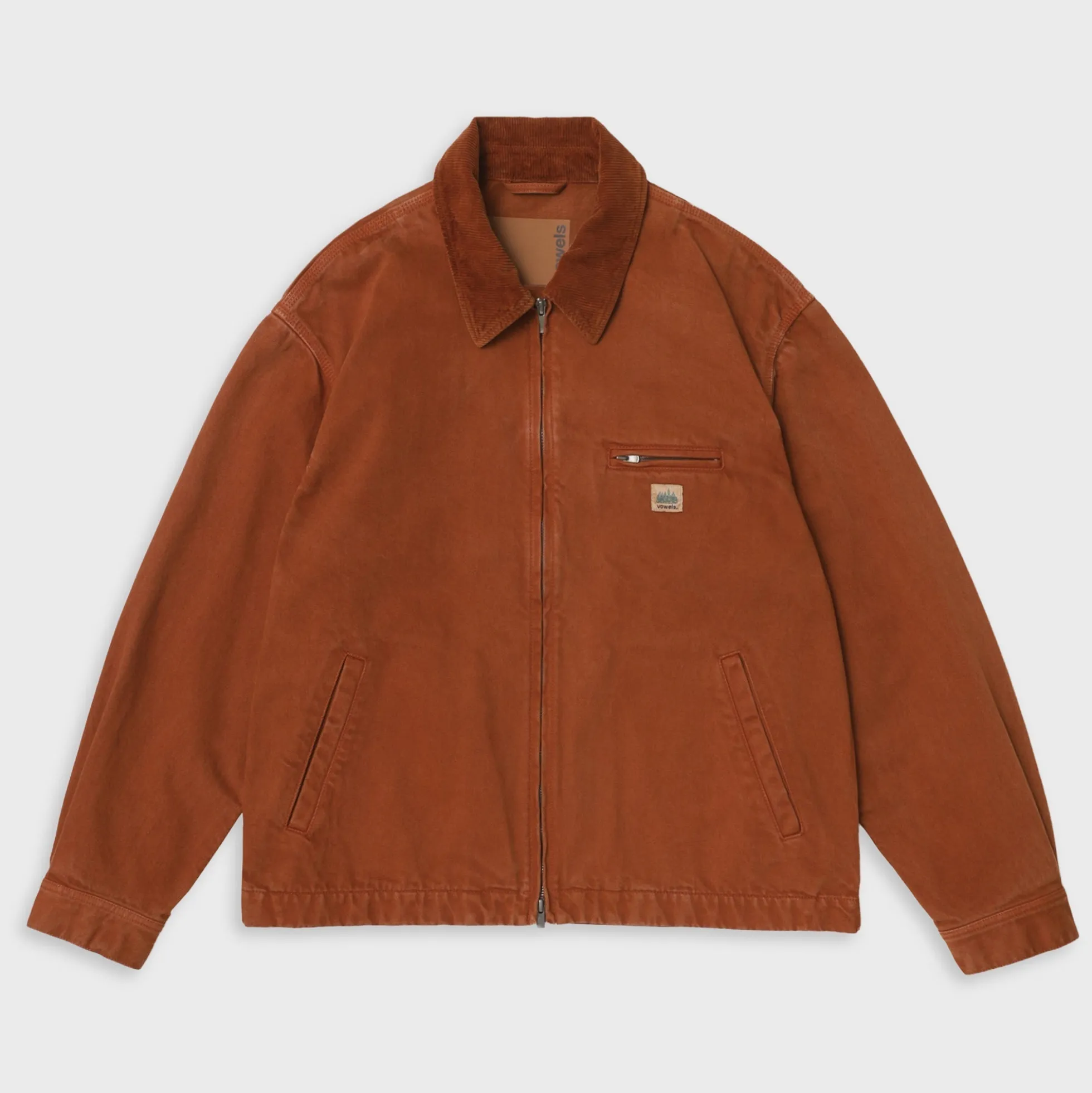Cord Collared Zip Up Jacket