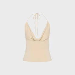 Cowl Halter Knit Top