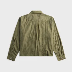 Cropped Nylon Button Up Shirt
