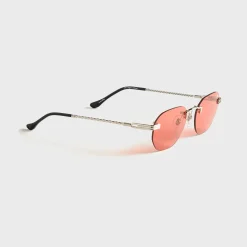Detroit Player Rimless Drill Mount 24KT White Gold Sunglasses