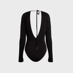 Draped Jersey Long Sleeve Top