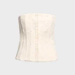 Eliane Lace Embellished Satin Corset Top