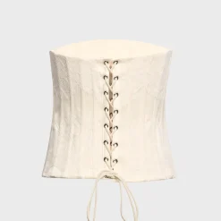 Eliane Lace Embellished Satin Corset Top