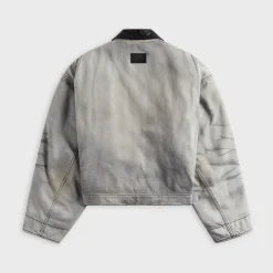 Faded Denim Bomber Jacket