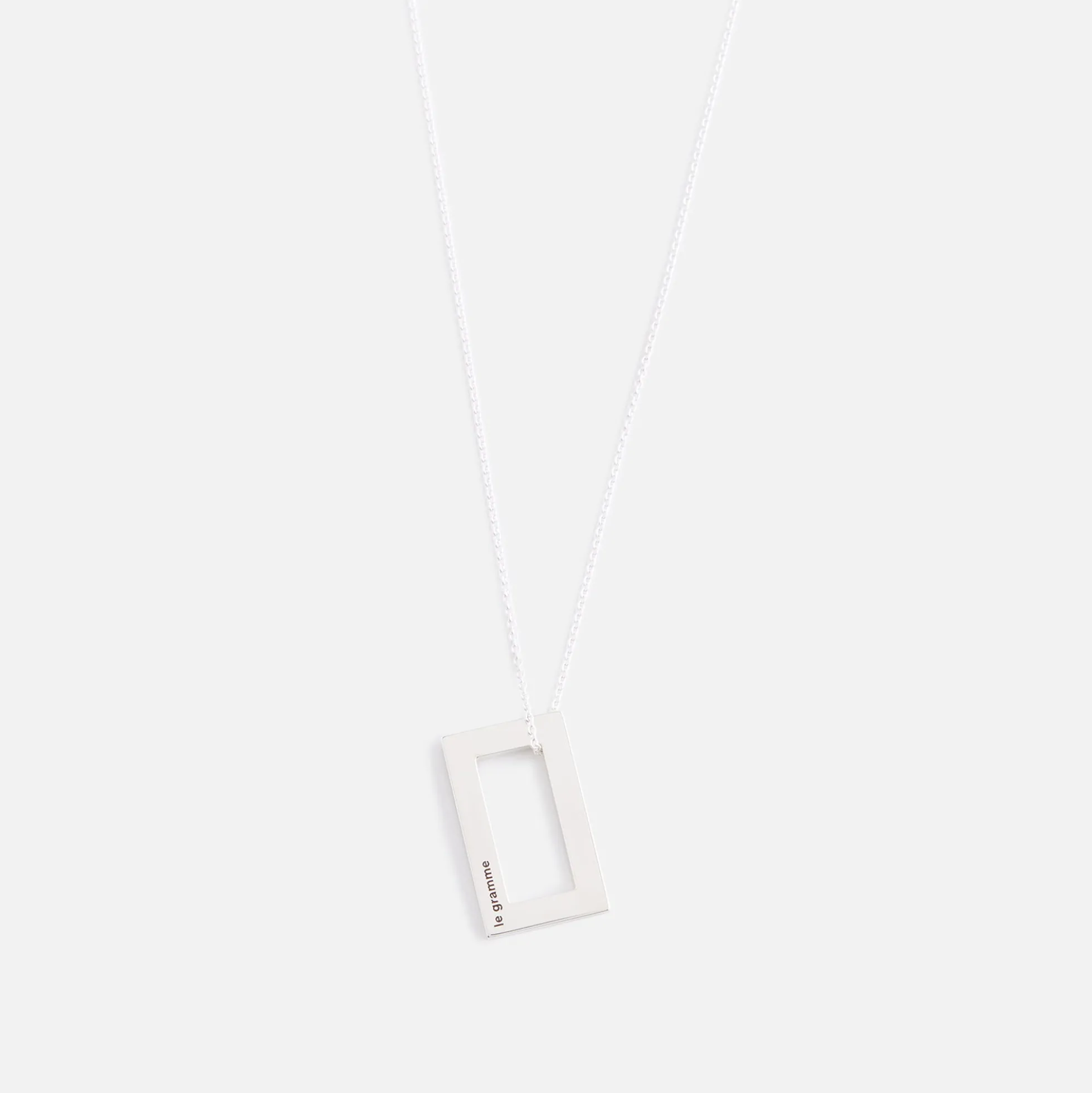 3.4g Rectangle Pendant Polished Silver