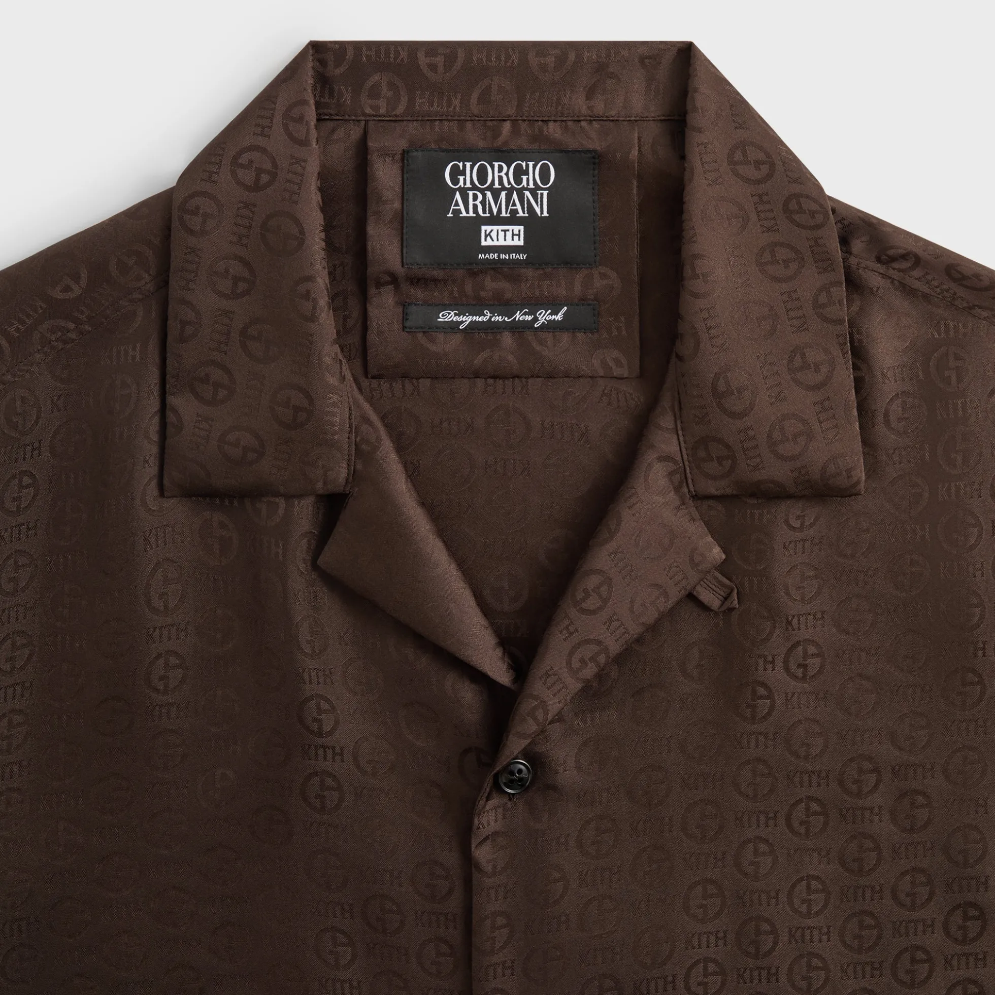 Giorgio Armani & Kith Monogram Short Sleeve Thompson Camp Collar Shirt