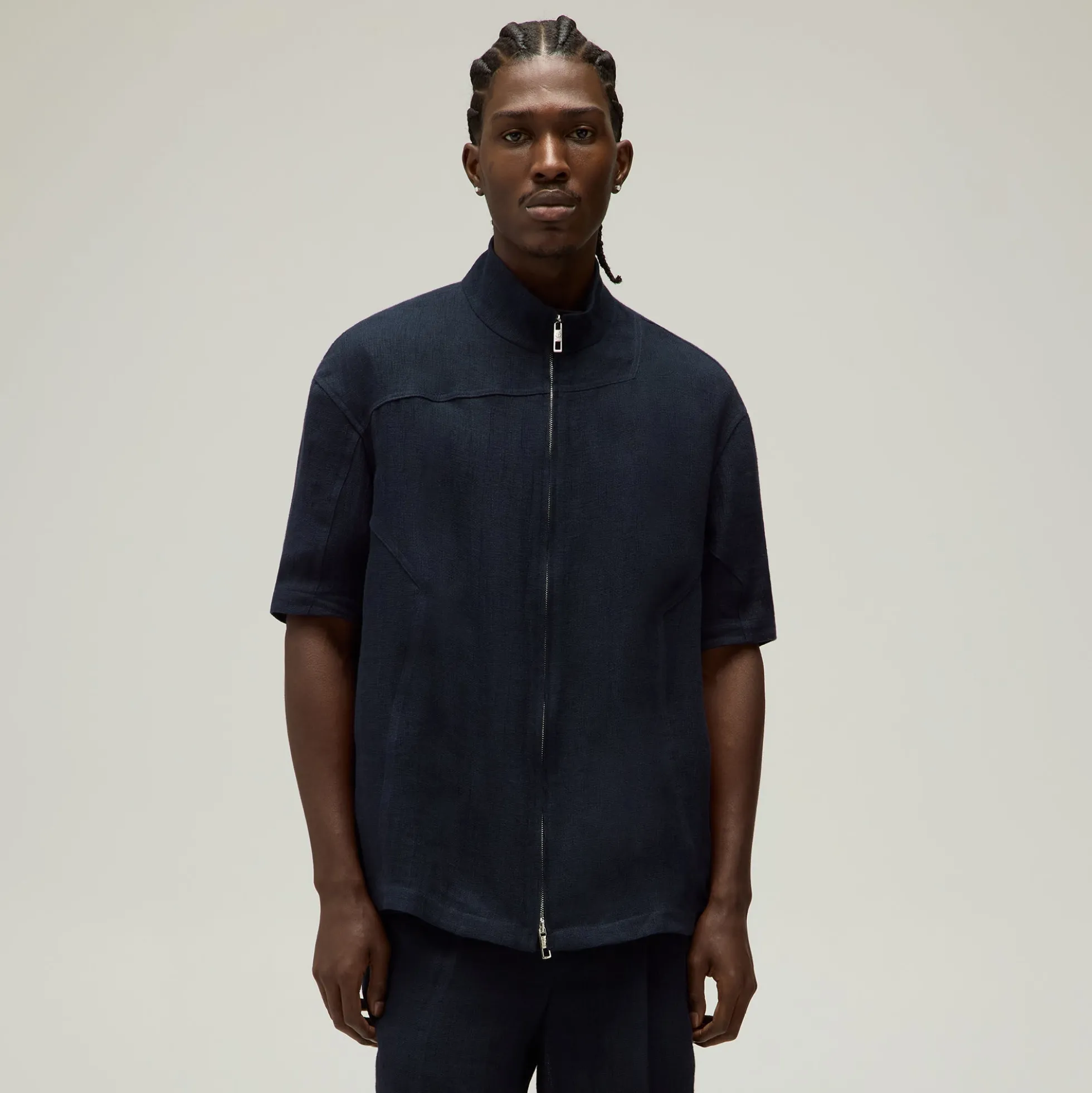 Giorgio Armani & Kith Open Weave Colton Zip-Up Shirt