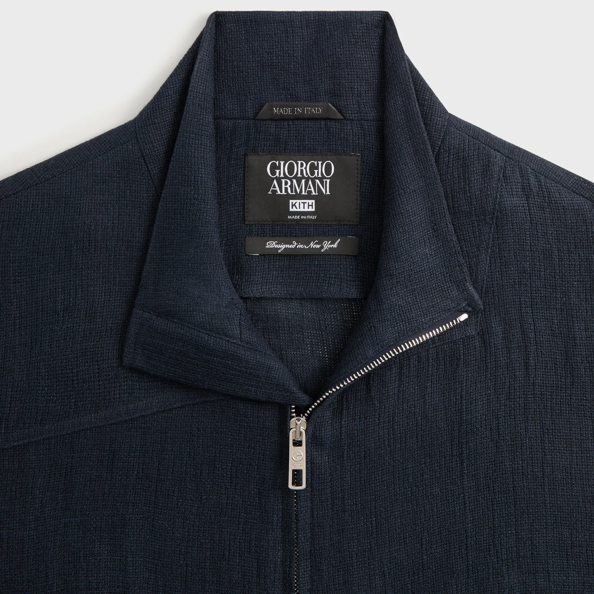 Giorgio Armani & Kith Open Weave Colton Zip-Up Shirt