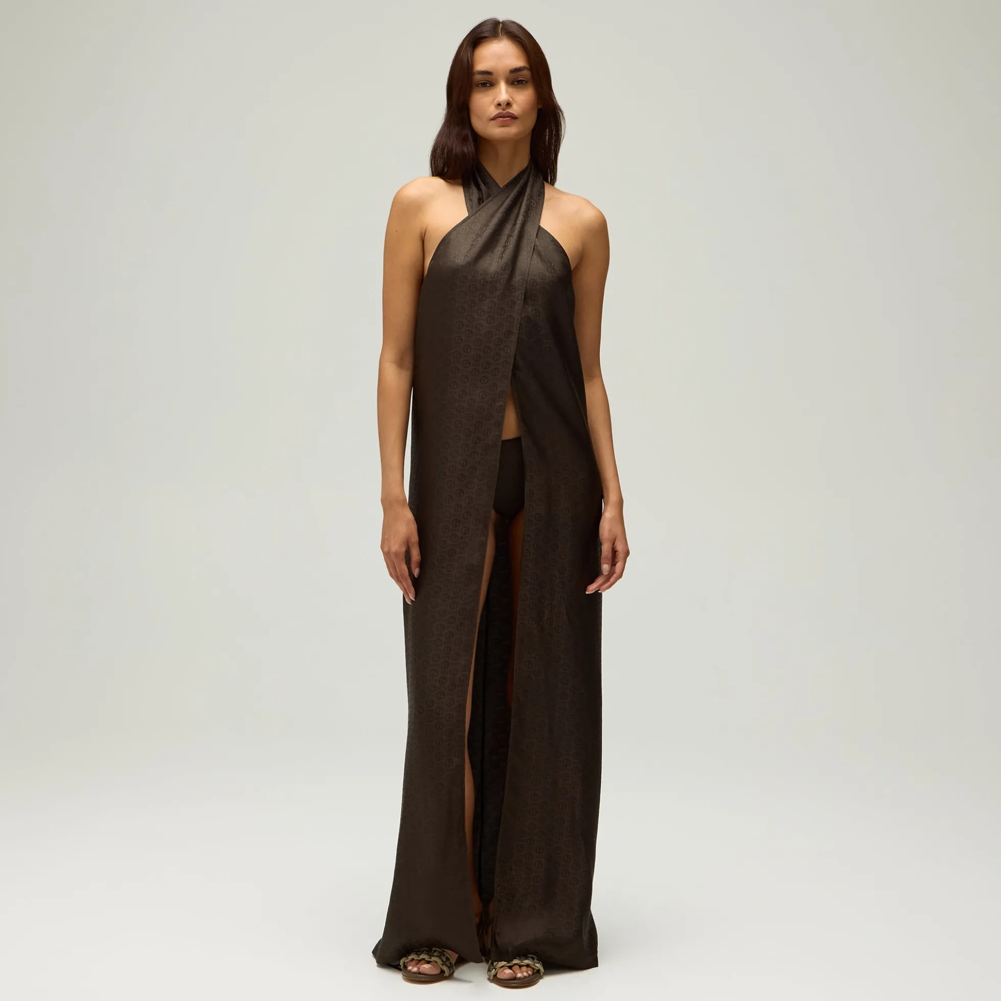 Giorgio Armani & Kith Women Silk Wrap Halter Cover Up