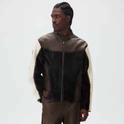 &Kin Combo Leather Avari Moto Jacket