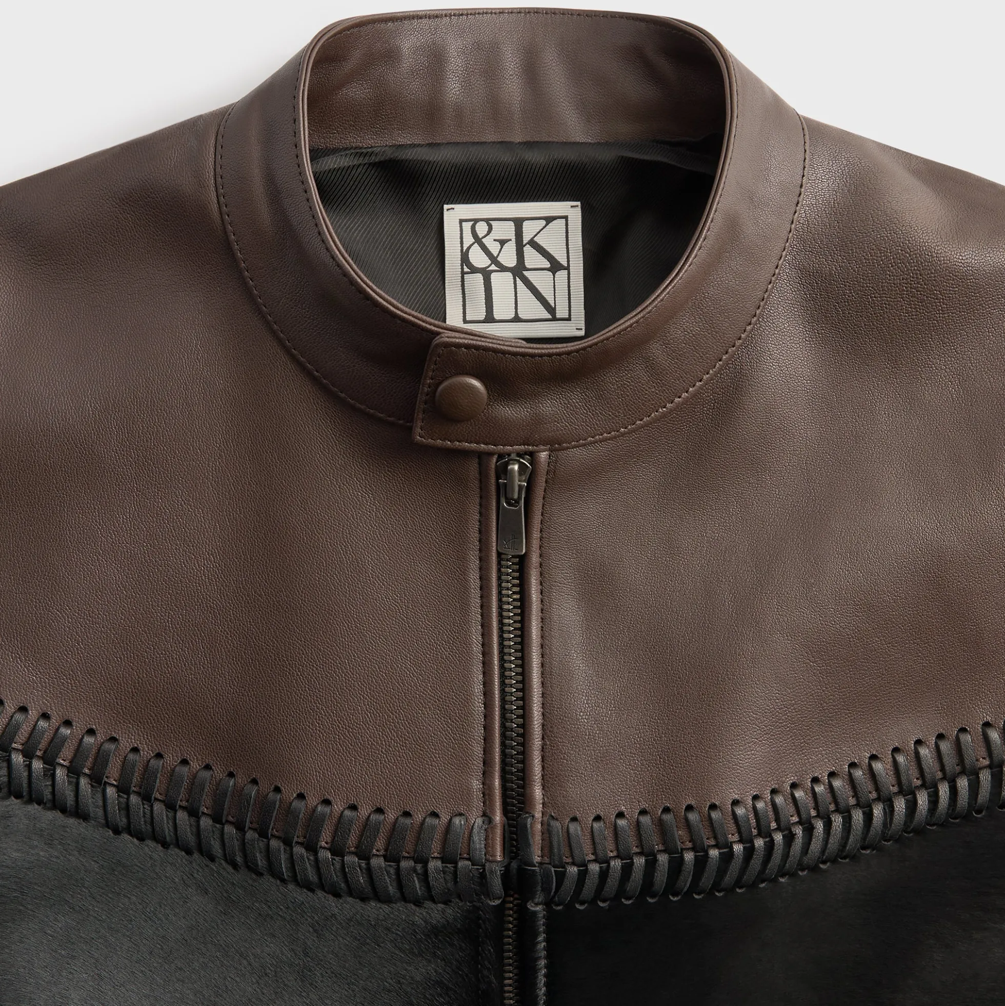 &Kin Combo Leather Avari Moto Jacket