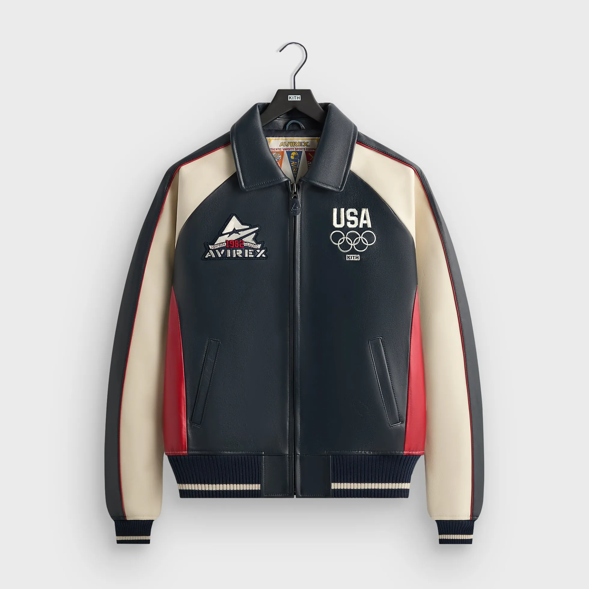 Kith & AVIREX for Team USA Leather Bomber Jacket