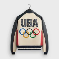 Kith & AVIREX for Team USA Leather Bomber Jacket