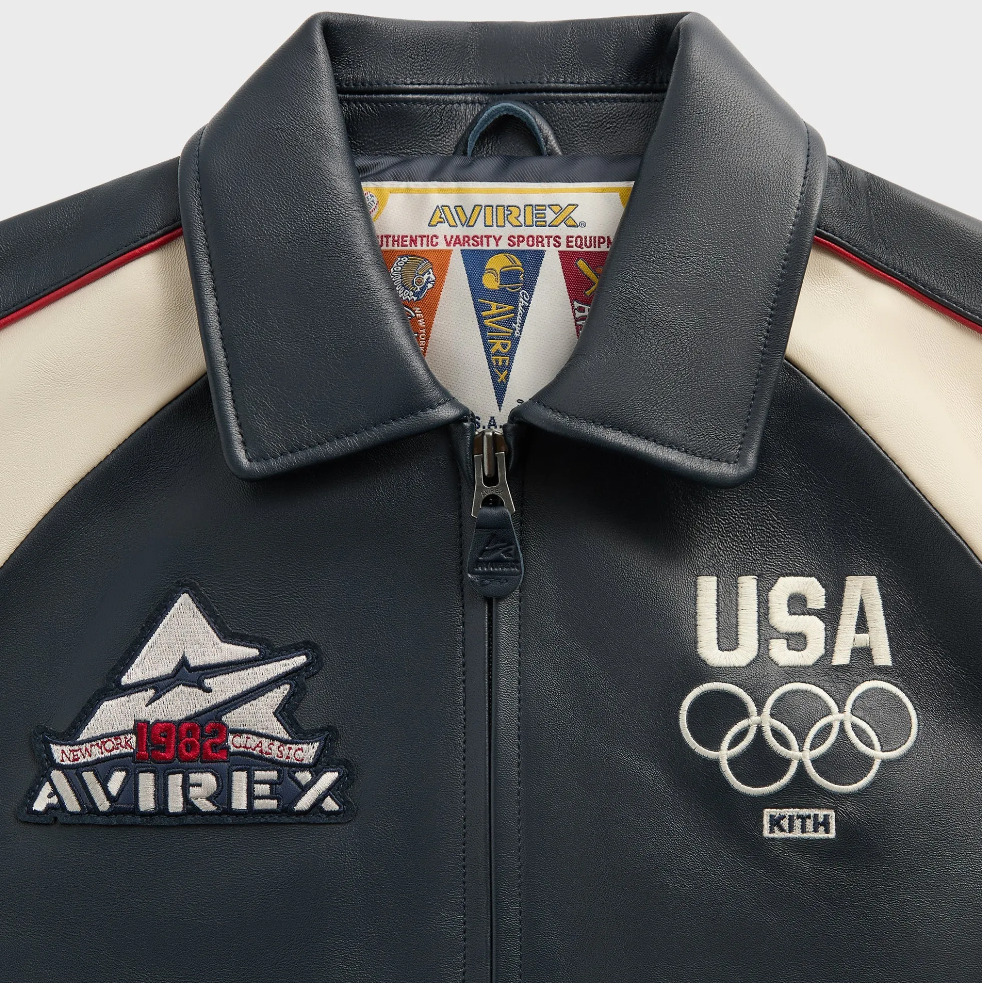 Kith & AVIREX for Team USA Leather Bomber Jacket