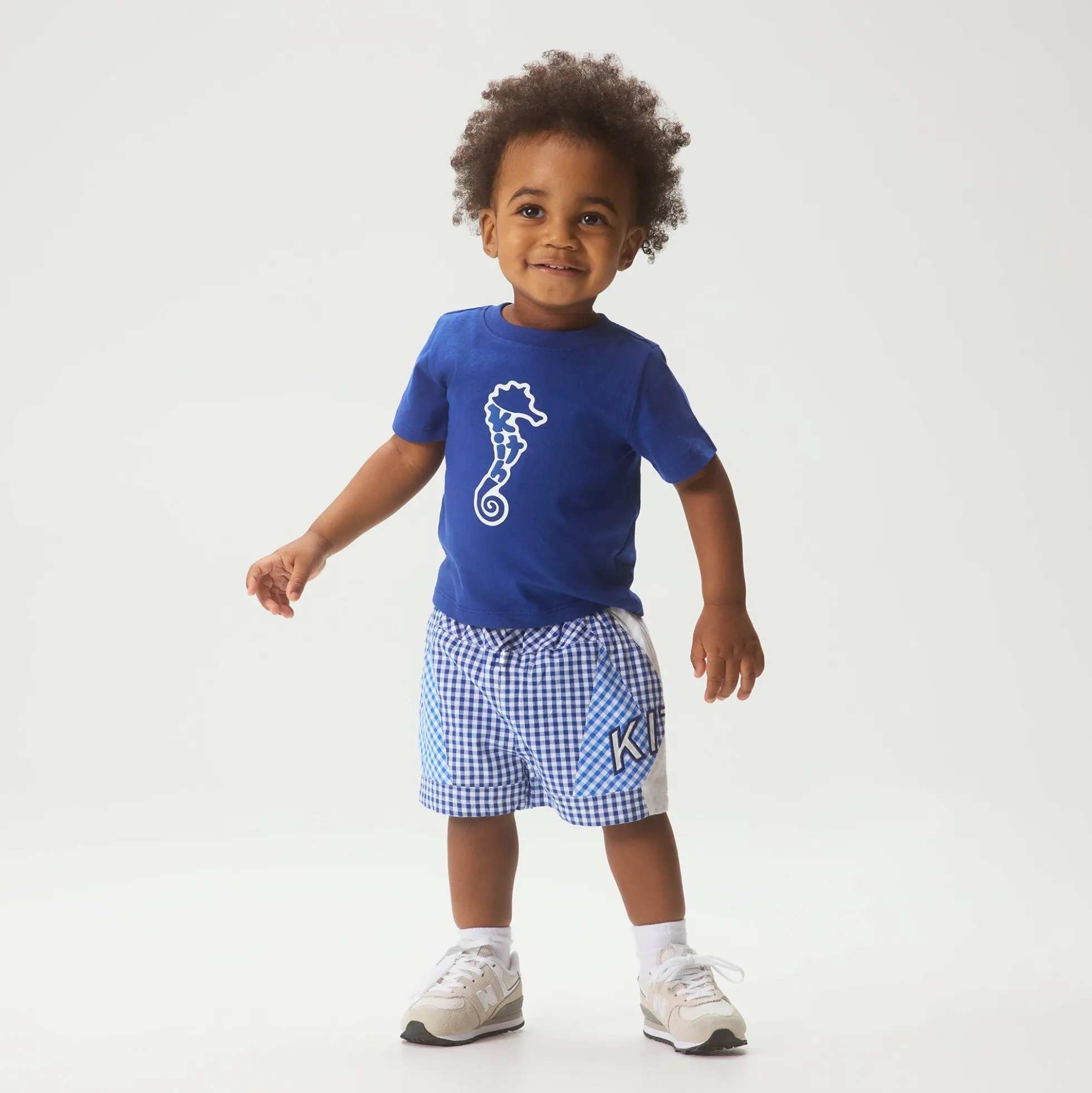 Kith Baby Color-Blocked Gingham Turbo Short
