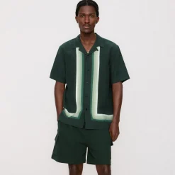 Kith Border Stripe Thompson Camp Collar Shirt
