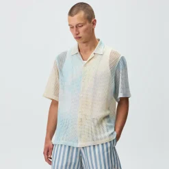 Kith Cloud Dye Cotton Mesh Thompson Camp Collar Shirt
