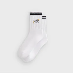 Kith Double Striped Floral Cotton Mid Crew Socks