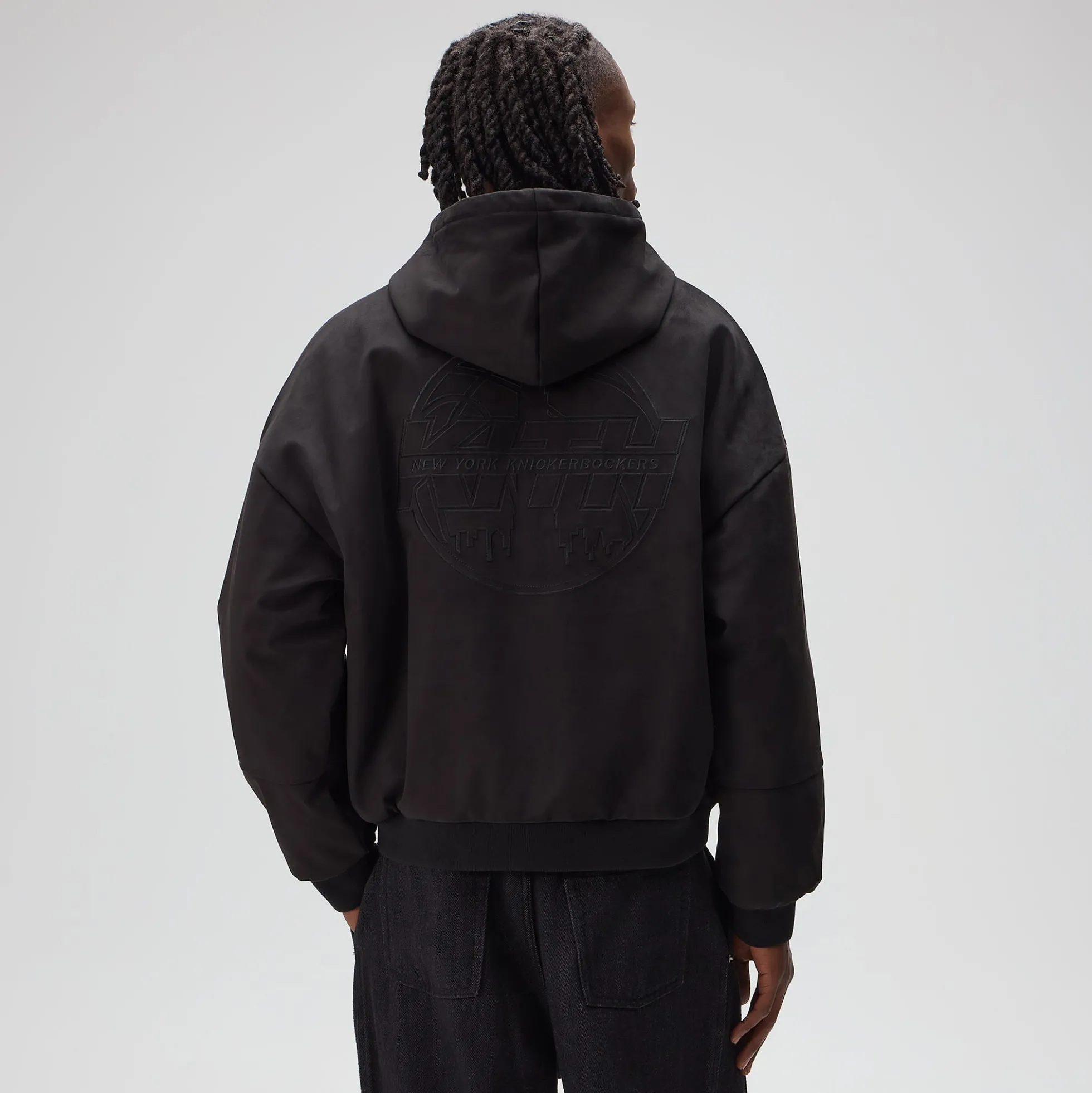 Kith for the New York Knicks Tonal Microsuede Cropped Braxton Hoodie