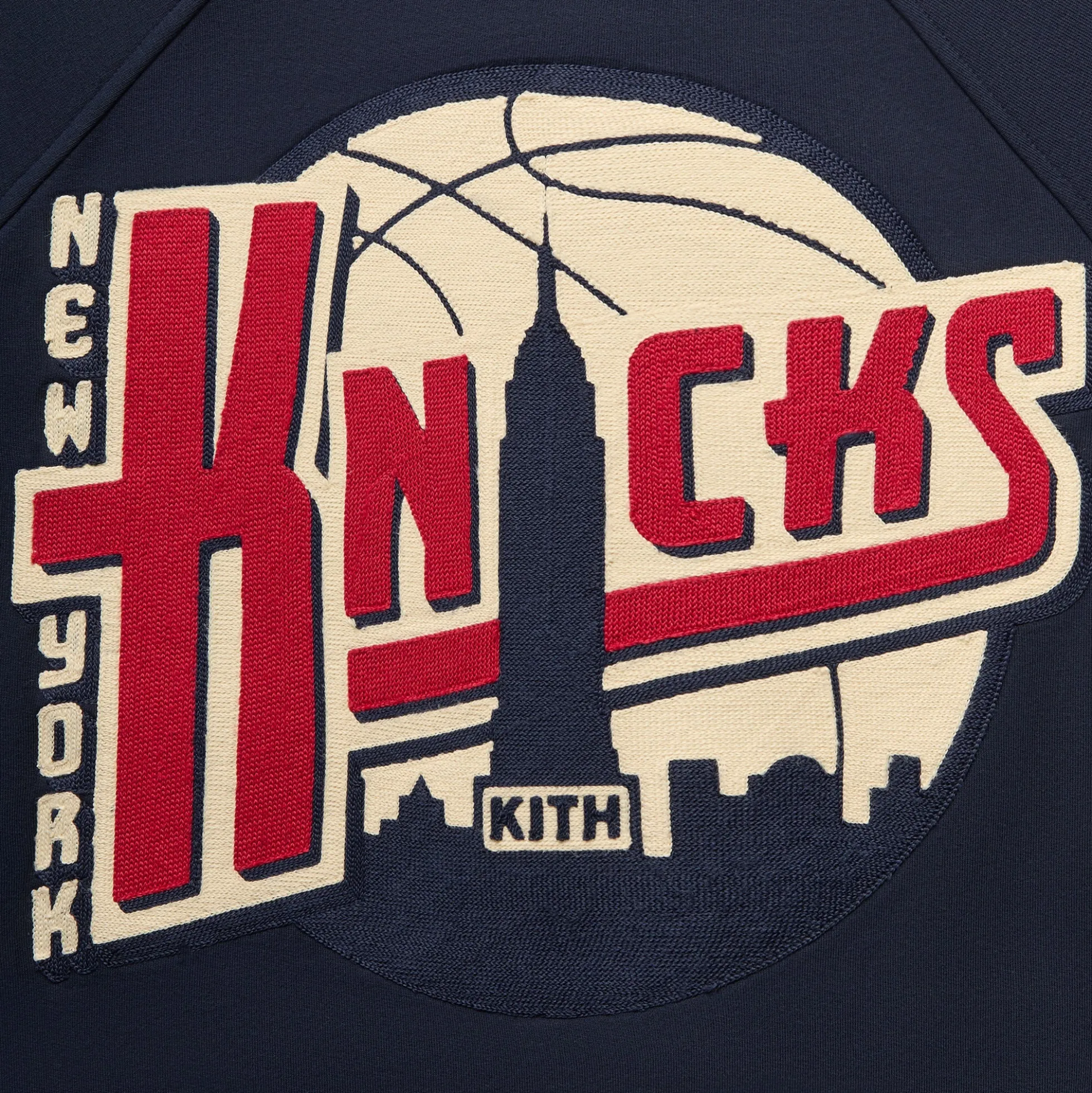 Kith for the New York Knicks Basketball Vintage Nelson Raglan Crewneck
