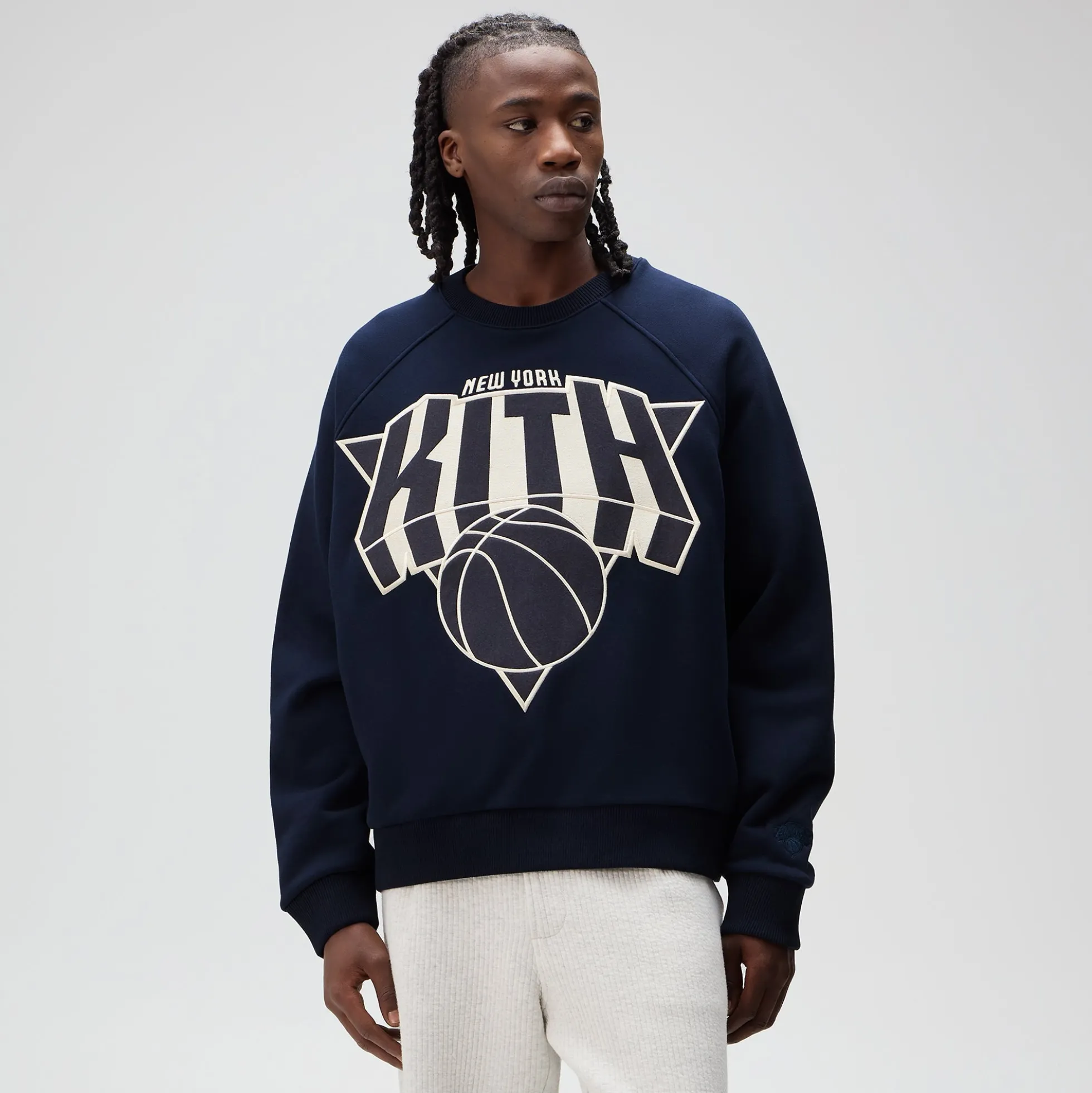 Kith for the New York Knicks Cutoff Nelson Raglan Vintage Crewneck