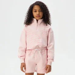 Kith Kids Blocked Monogram Cropped Jasper Quarter Zip