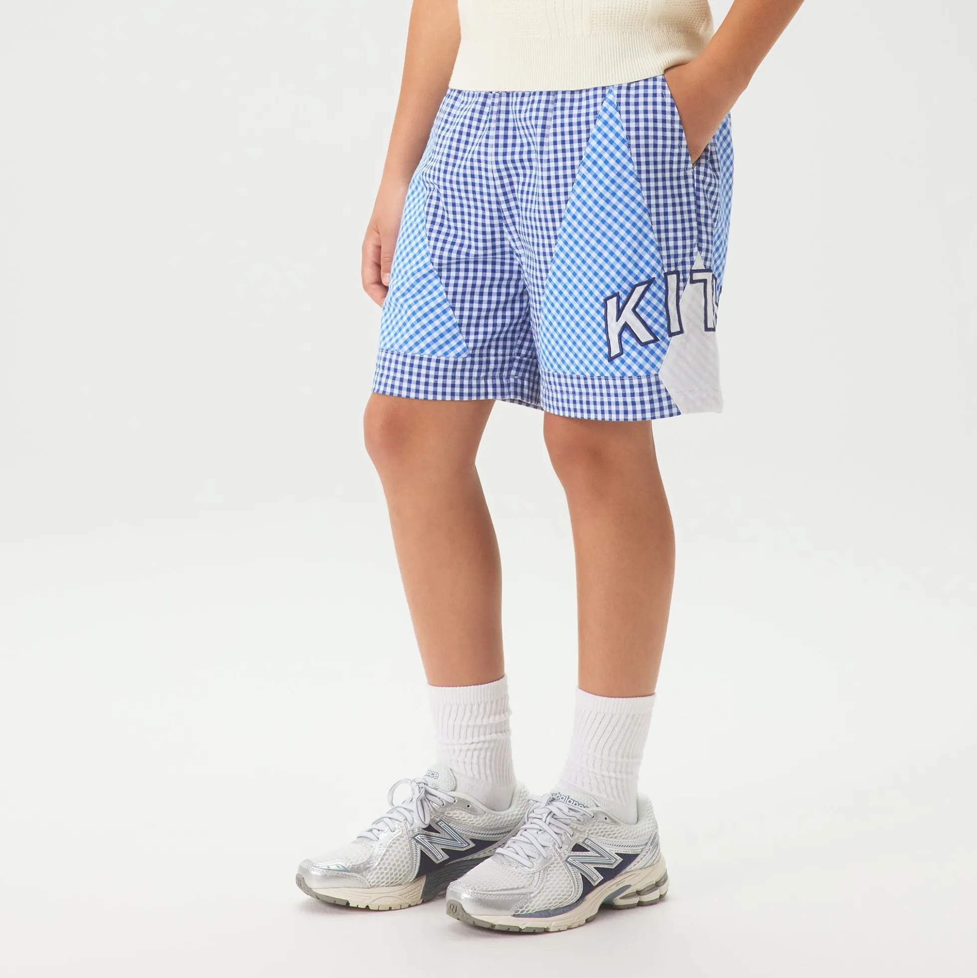 Kith Kids Color-Blocked Gingham Turbo Short