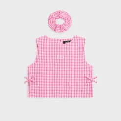 Kith Kids Gingham Cropped Tie Tank