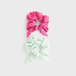 Kith Kids Set of 2 Printed Classic Logo Monogram Scrunchie