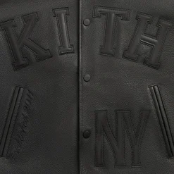 Kith Pebbled Leather Varsity Coaches Jacket