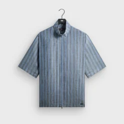 Kith Spun Silk Linen Stripe Colton Zip Front Shirt