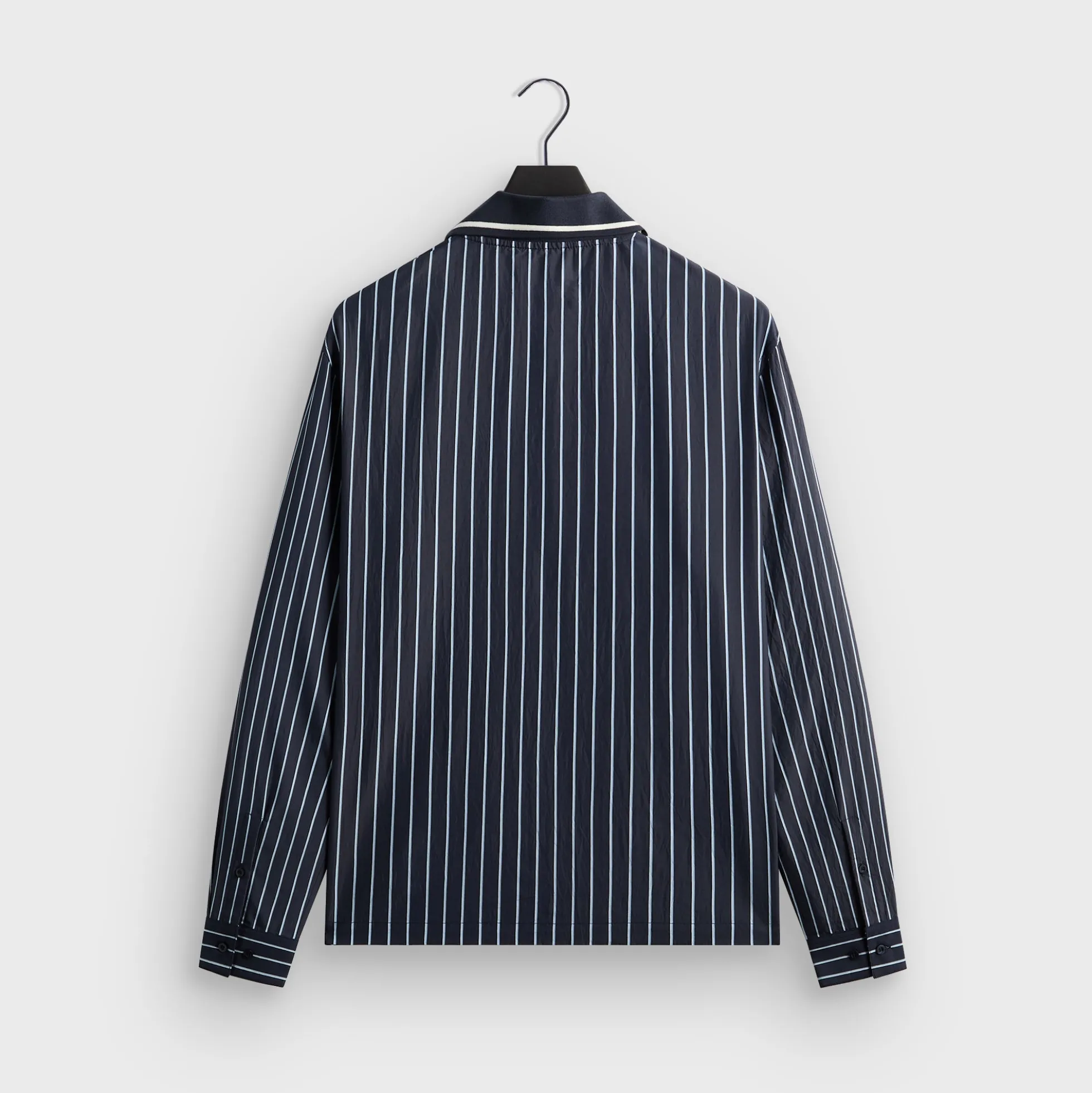 Kith Striped Poplin Long Sleeve Thompson Zip Front Shirt
