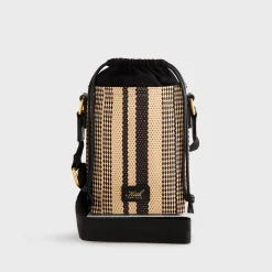 Kith Striped Raffia Drawstring Pouch