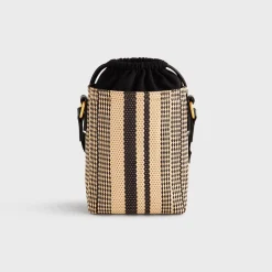 Kith Striped Raffia Drawstring Pouch