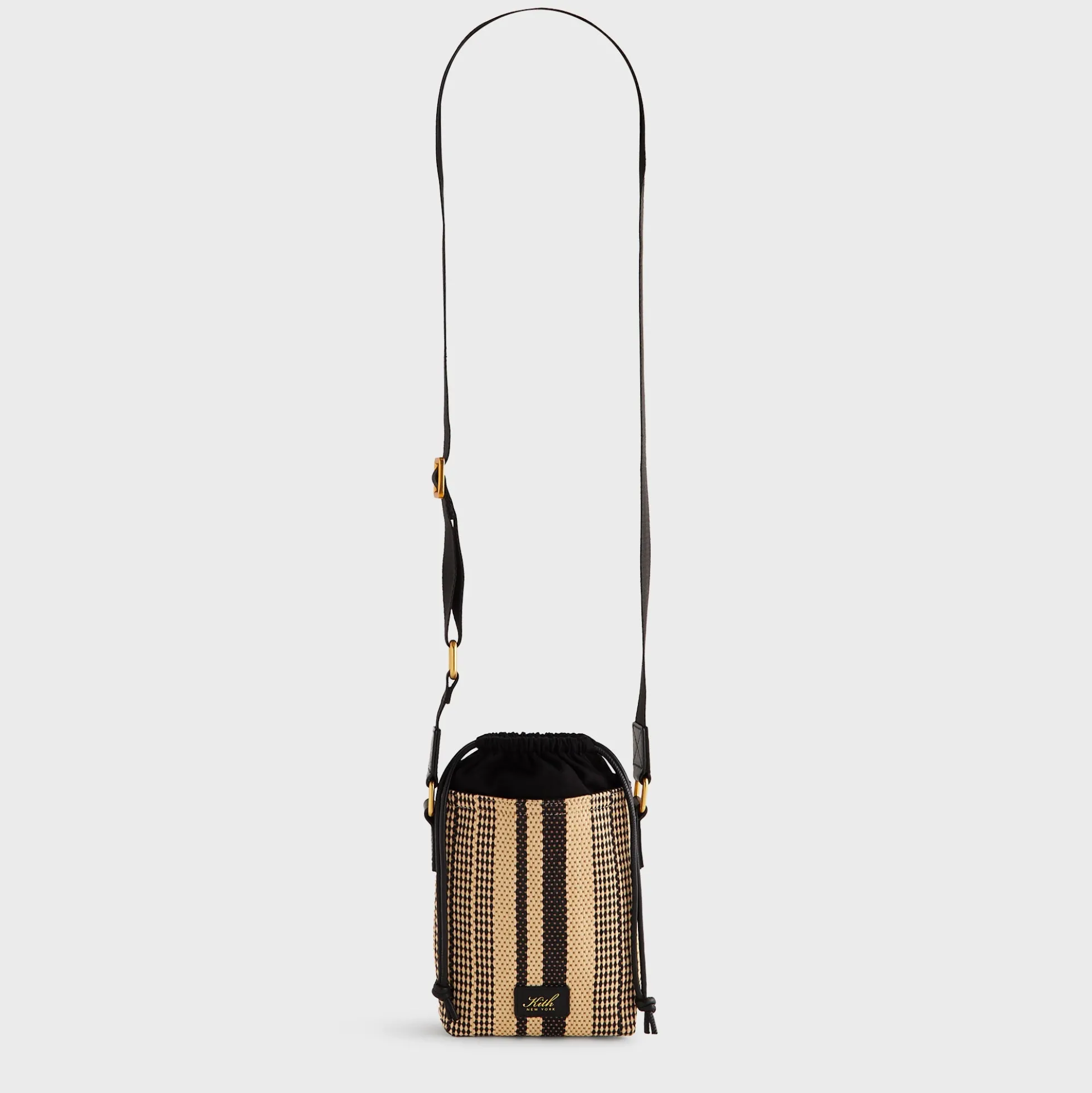 Kith Striped Raffia Drawstring Pouch