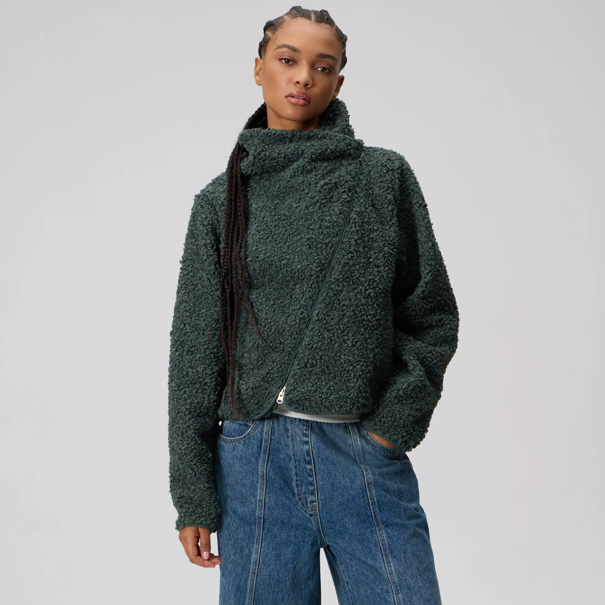 Kith Women Helia Sherpa Asymmetrical Jacket