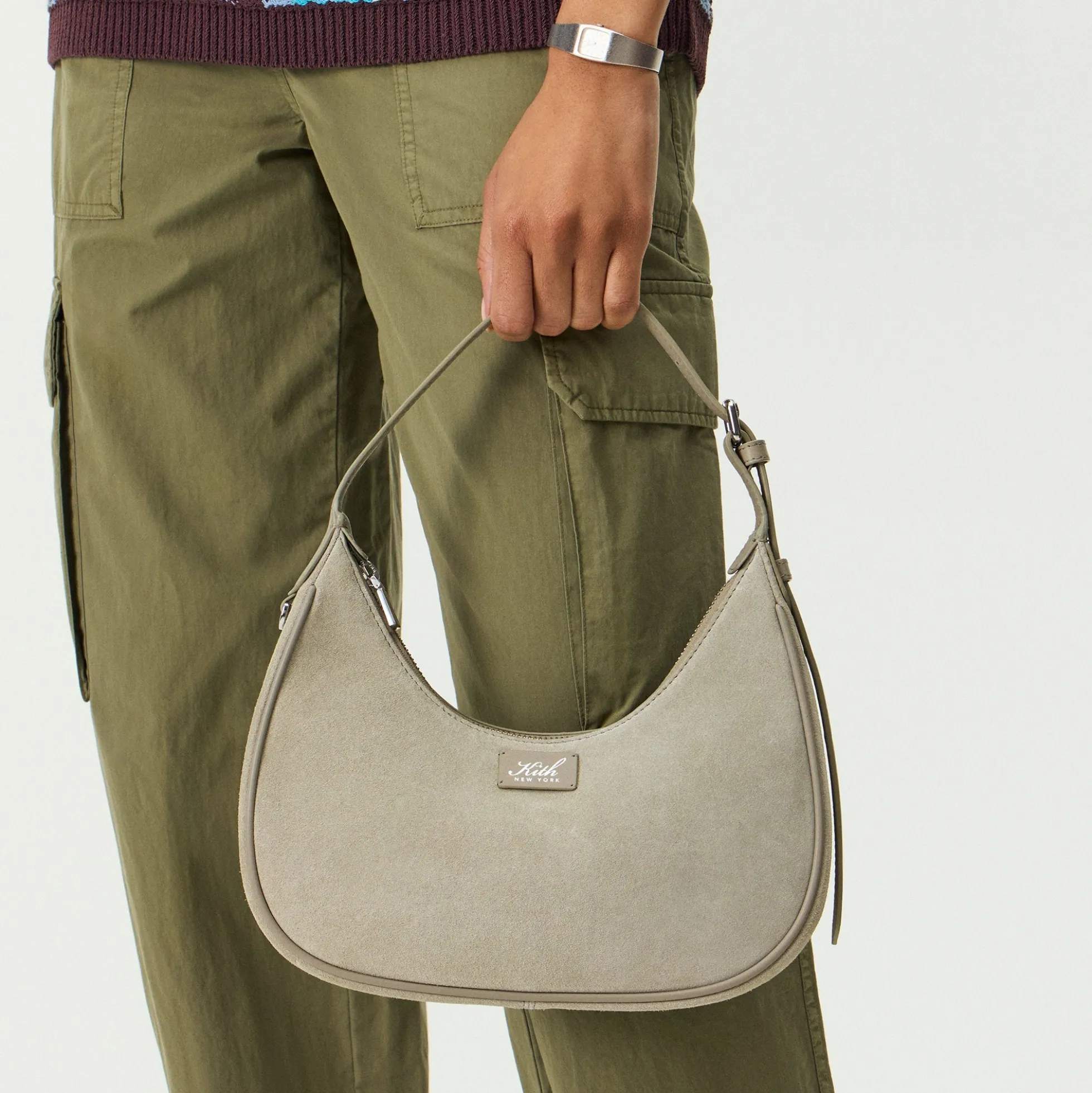 Kith Women Imana Suede Mix Crescent Shoulder Bag