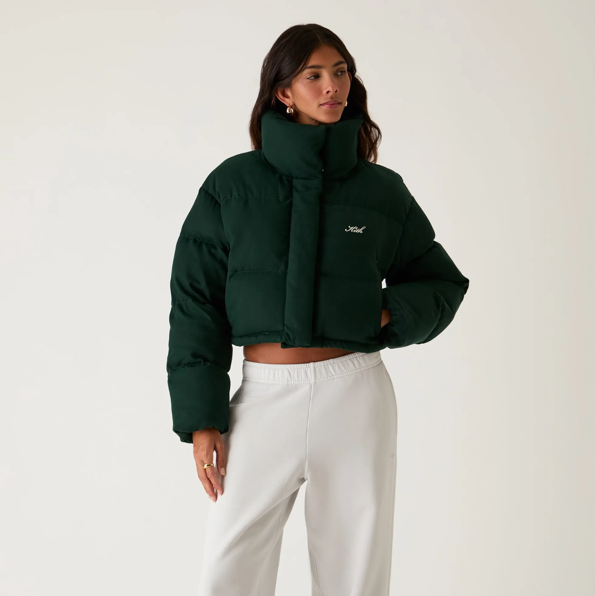 Kith Women Shae Cropped Denim Puffer