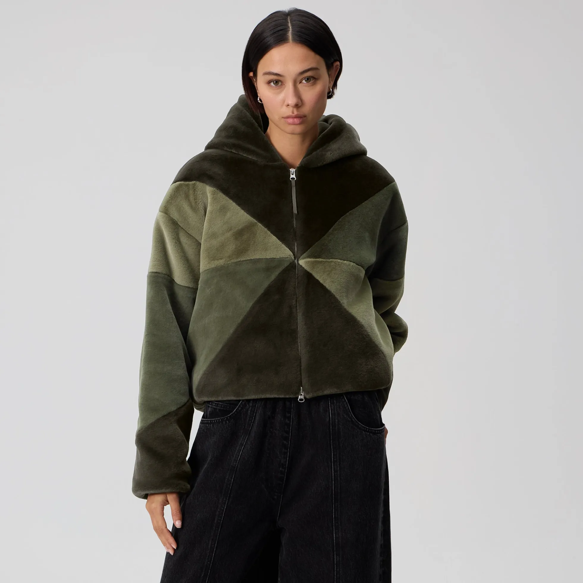 Kith Women Toshi III Faux Fur Pinwheel Bomber Jacket