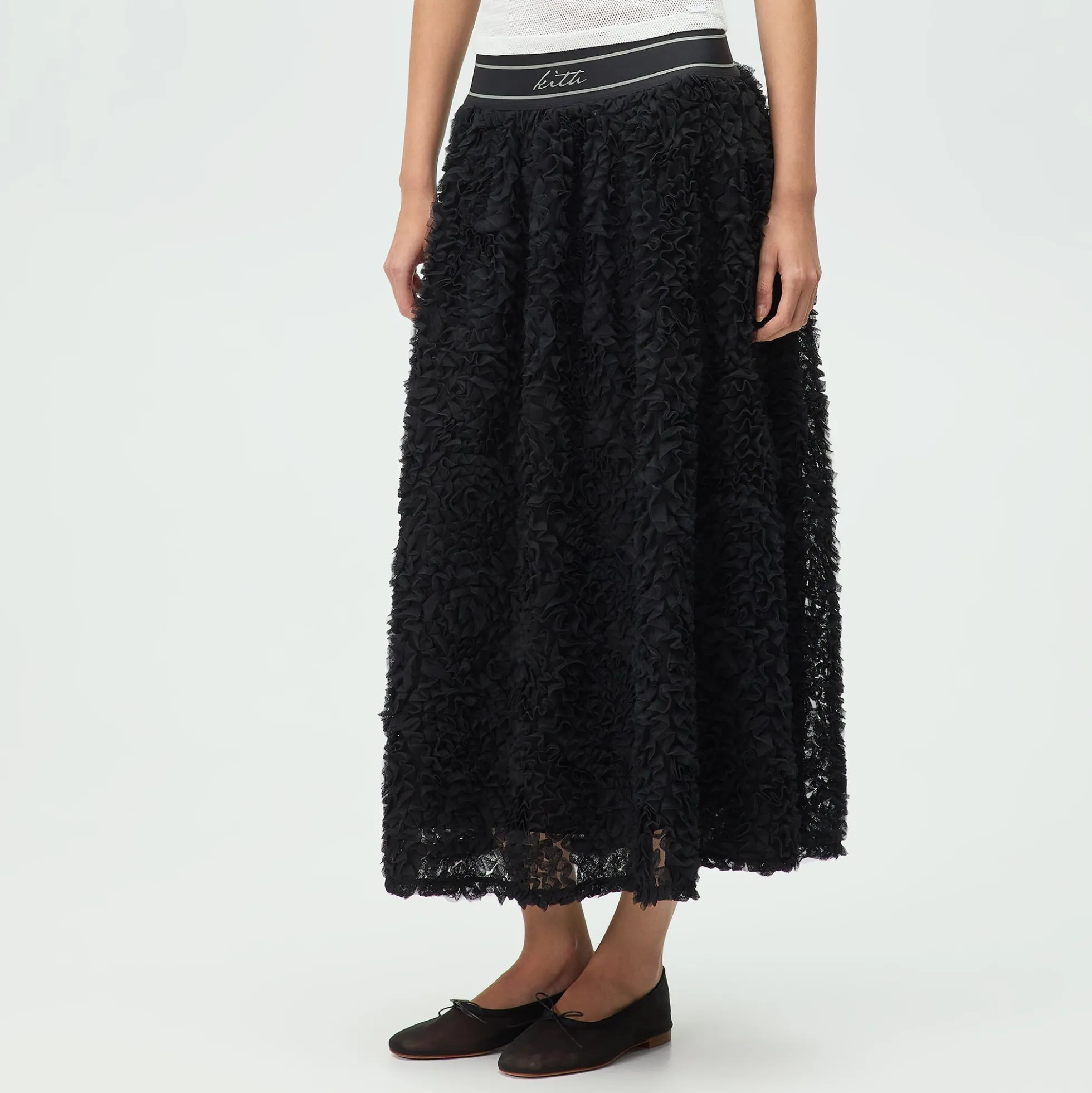 Lisa for Kith Women Rina Ruffle Midi Skirt
