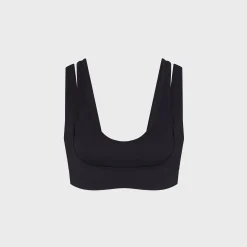 Matte Double-Strap Scoop Bra