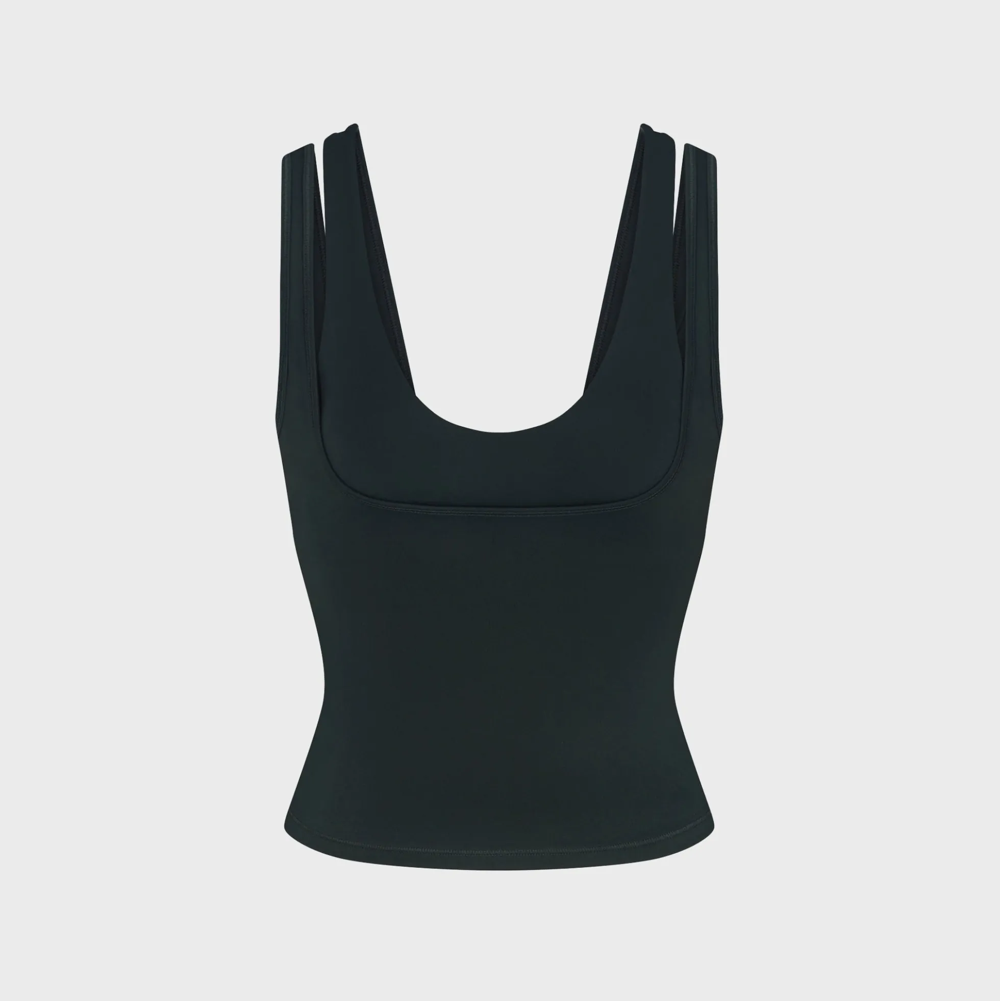 Matte Double-Strap Scoop Tank Top