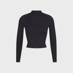 Matte Mock Neck Full-Zip Jacket