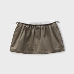 Mid-Rise Mini Logo Elastic Skirt
